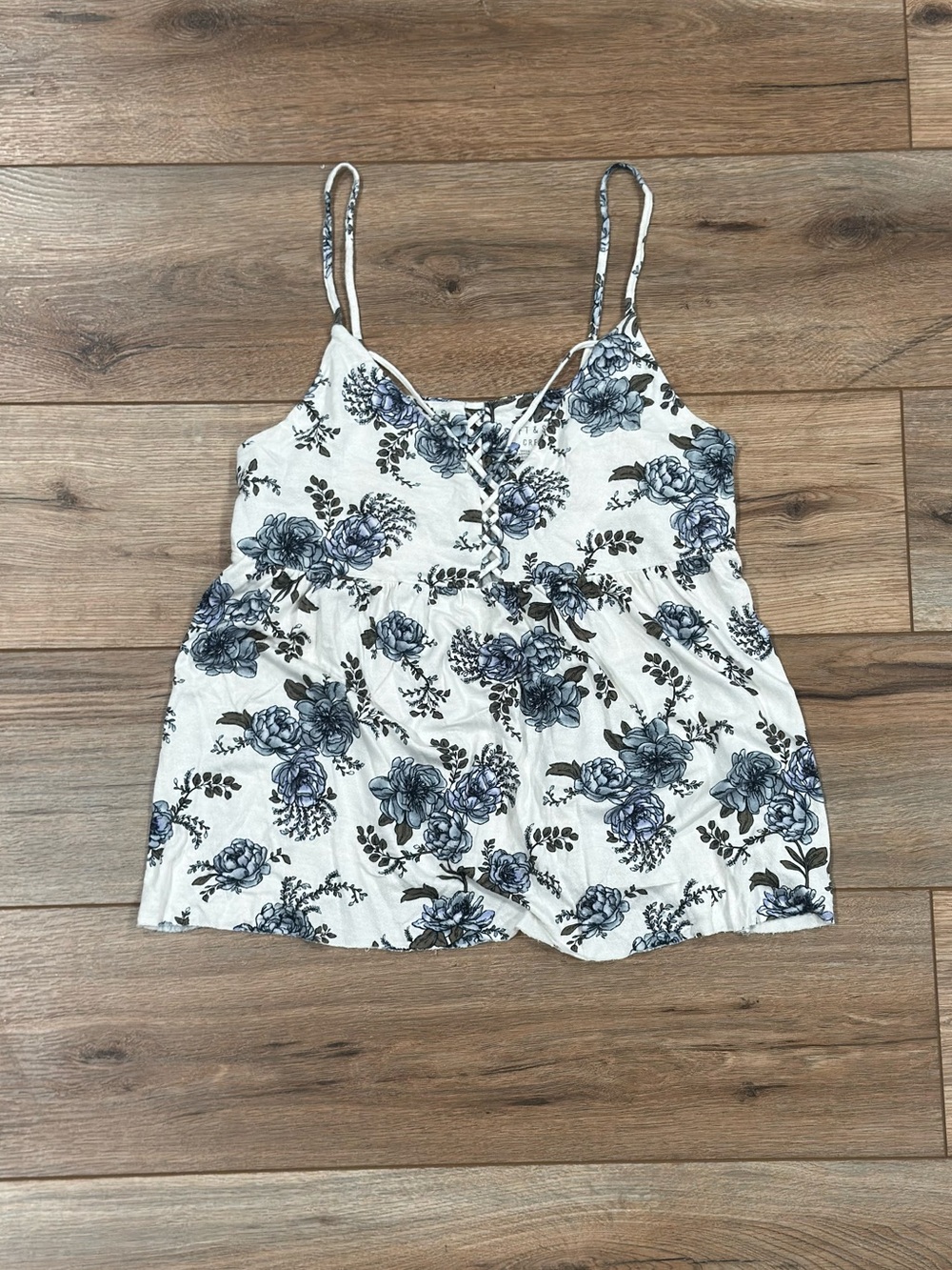 AMERICAN EAGLE Boho Casual White Spring Floral Flowy Tank Top | Size Medium